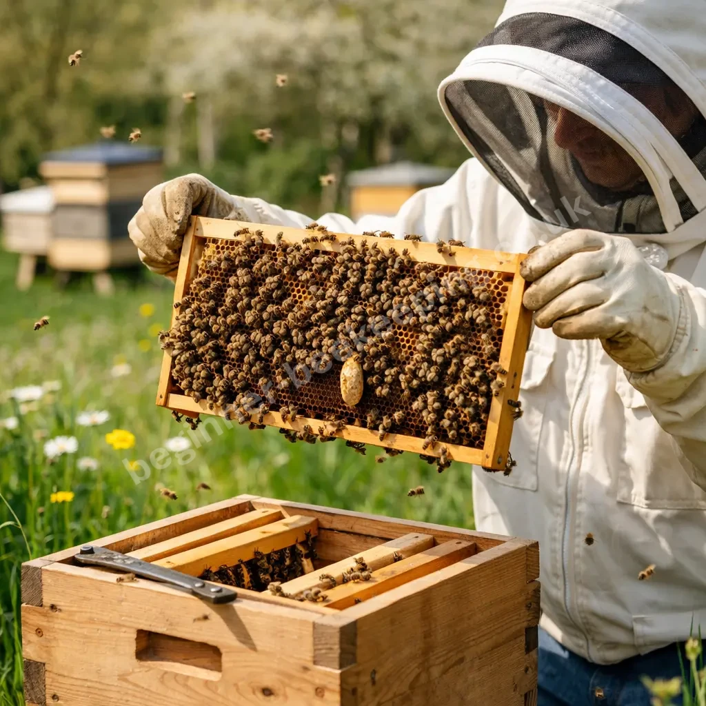 bee splits method using a single frame nuc with natural queen cell